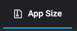 Screenshot of app size tab